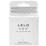 Lelo Hex Box 3 Pcs. Doğal Lateks Prezervatif Kondom