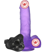 Lovetoy Jelly Studs Purple Medium 17 cm Kemerli Jel Dildo LV3101