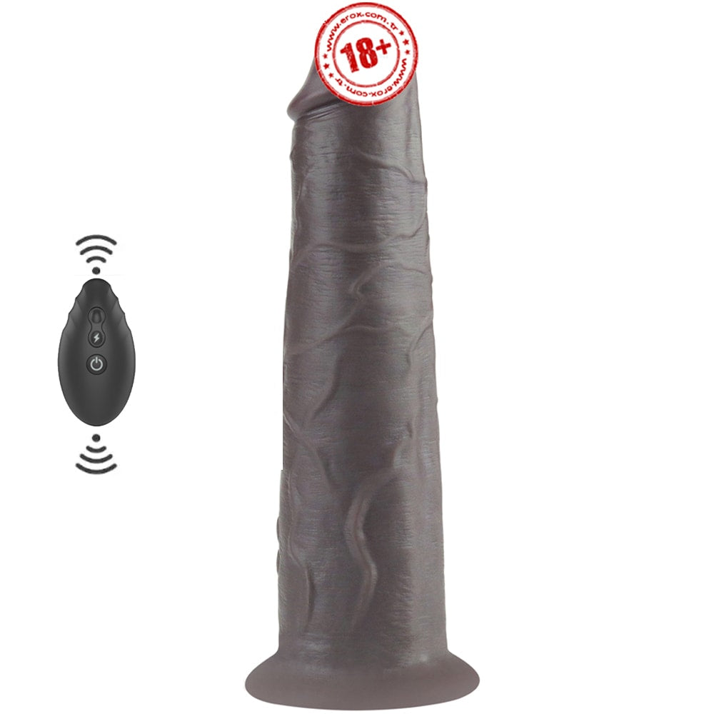 Lovetoy Dual Layered Silicone Rotator Black 20 Cm Hareketli Realistik Penis LV410220