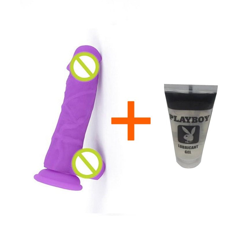 MeyraBest Medikal Silikon 19,5 Cm Yumuşak Jel Dildo Penis Mor