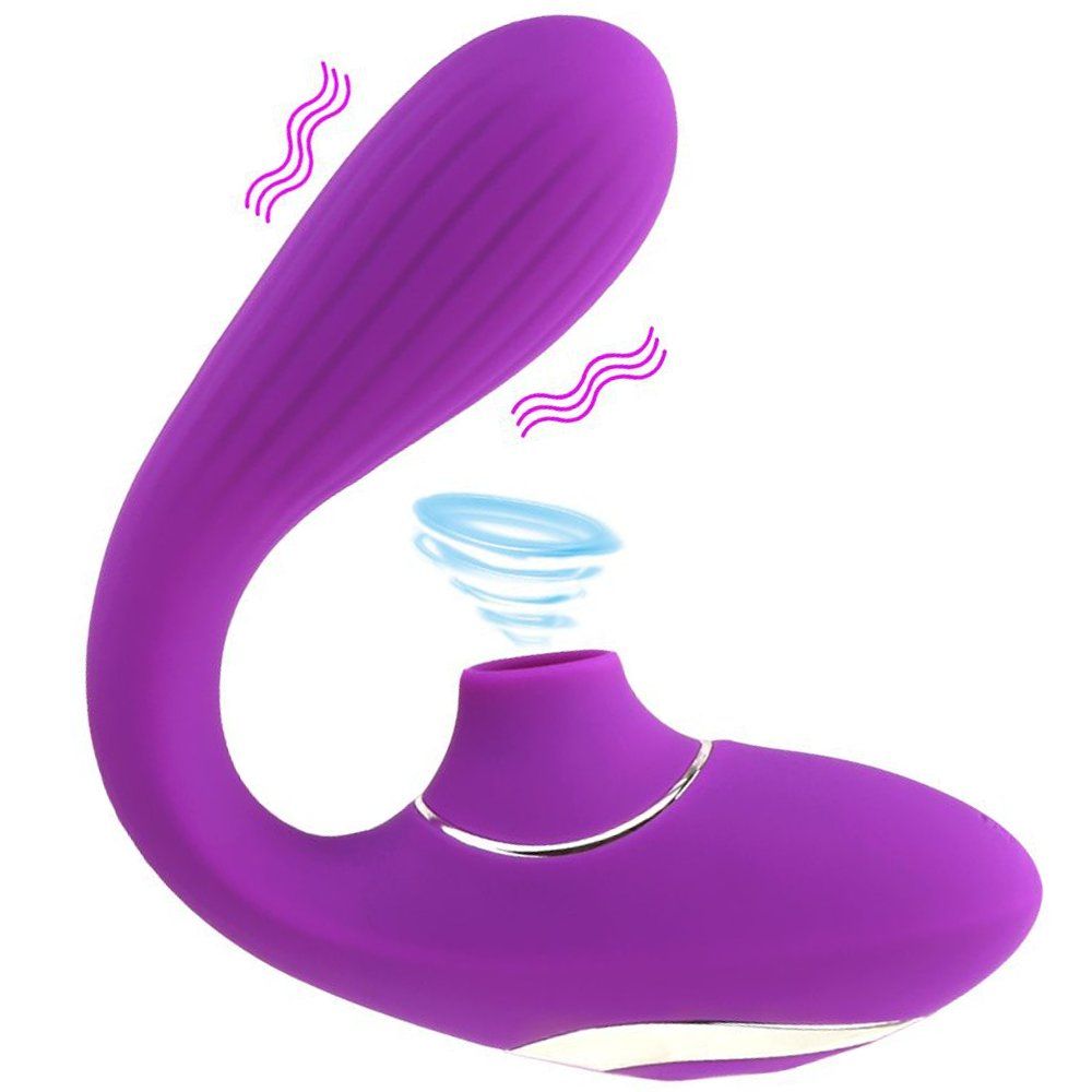 Erox Sucking İn Vibration Çift Yönlü Emiş Güçlü Partner Vibratör Mor