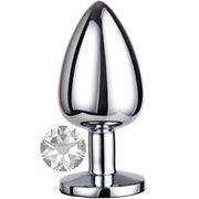 Erox Luxury Silver Beyaz Taşlı Küçük Metal Anal Plug