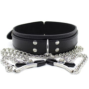 Erox Fetish Fantasy Series Collar With Nipple Clamps Zincirli Göğüs Klipsi