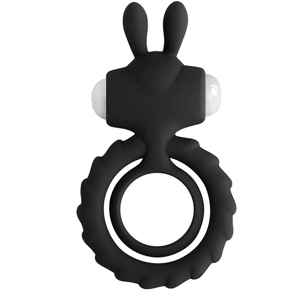 Erox Nuo Rabbit Klitoral Titreşimli Penis Halkası Siyah