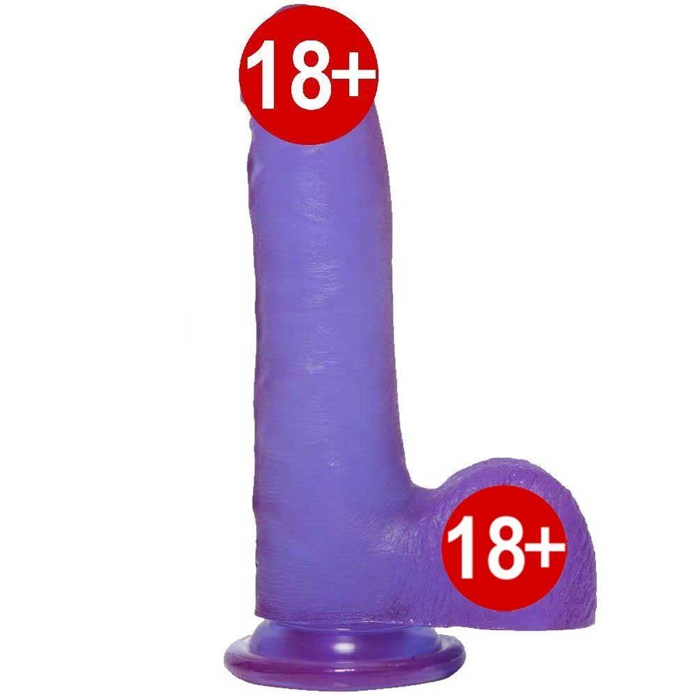 Doc Johnson Crystal Jellies 18 Cm Thin Cock With Balls Purple