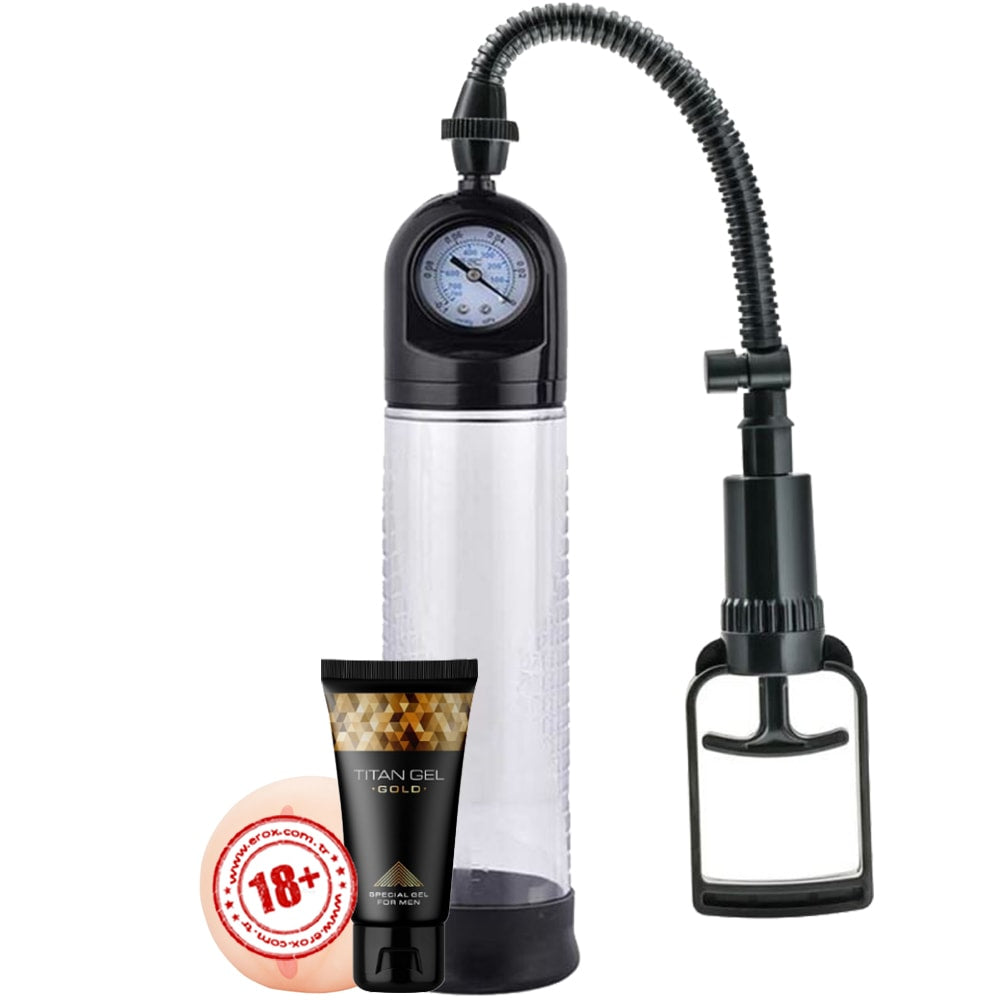 Erox World Men's Pump Dijital Mekanizmalı Manuel Penis Pompası Kampanya Paket