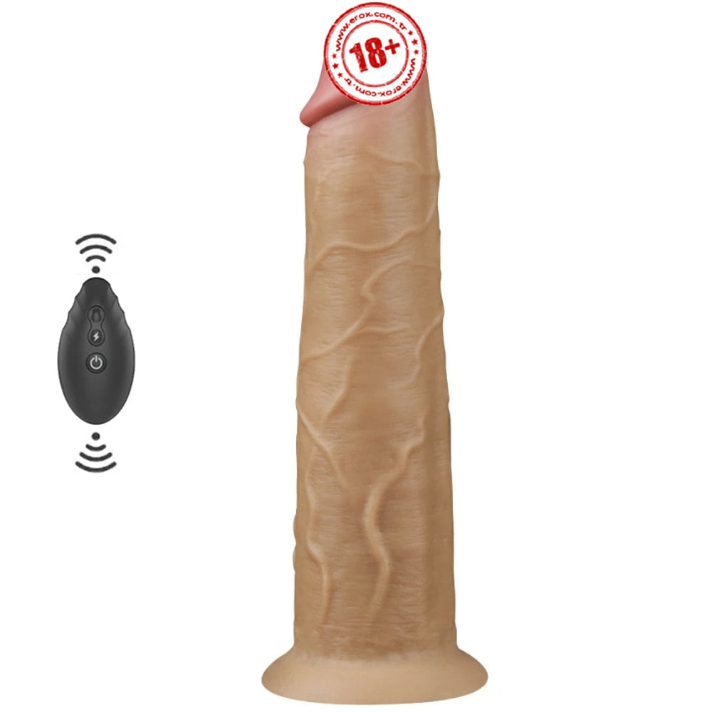 Lovetoy Dual Layered Platinum Silicone 25.3 Cm Titreşimli Realistik Penis