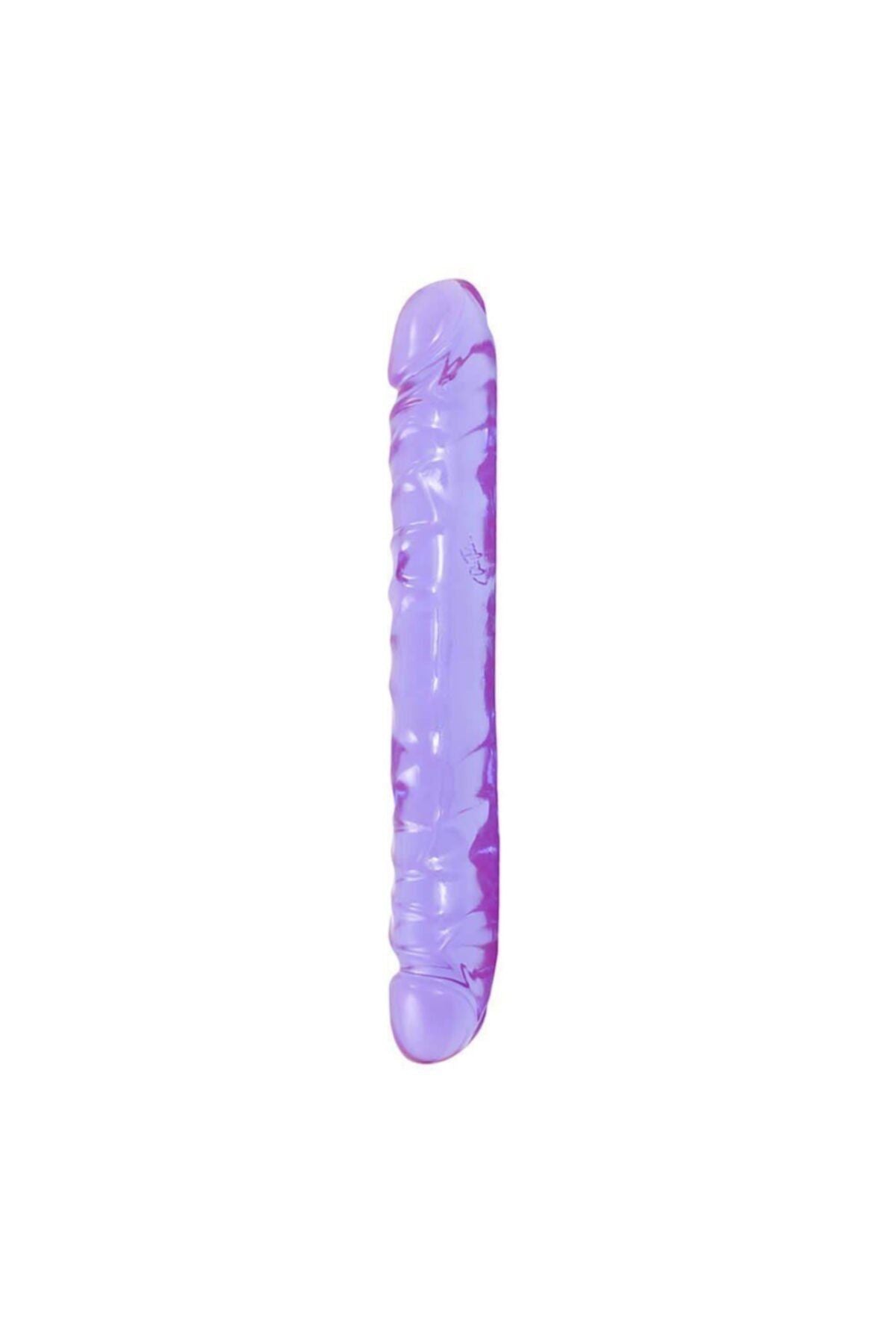 Çift Başlı Mor Realistik Jel Penis 30 Cm