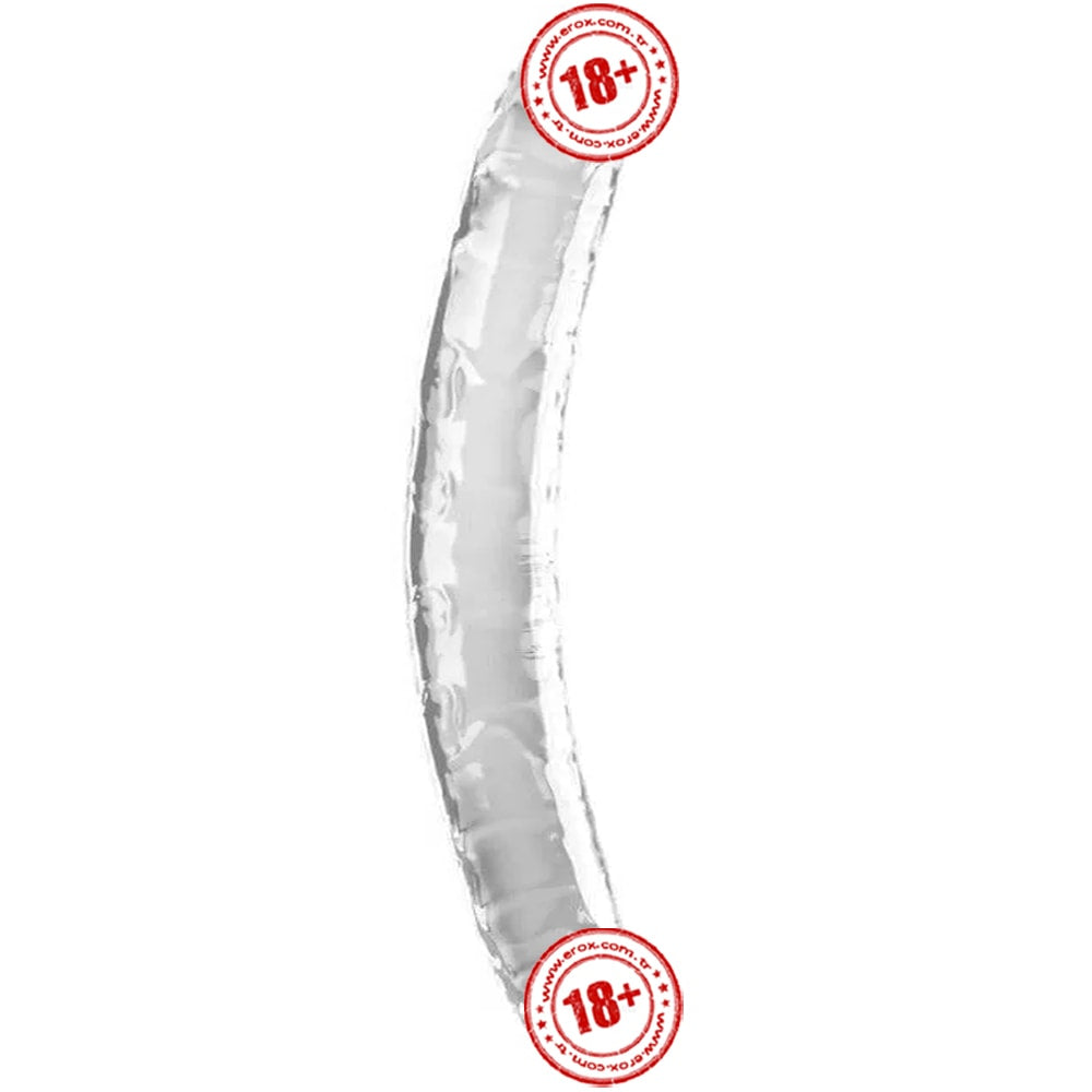 Doc Johnson Cyrstal Jellies 45 Cm Çift Taraflı Realistik Jel Penis-Şeffaf