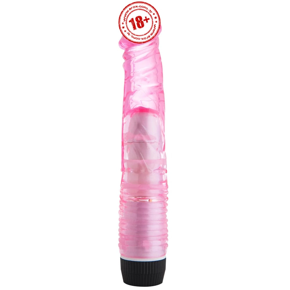 Erox Vibes Pink Kademeli Titreşimli Jel Vibratör 23 Cm