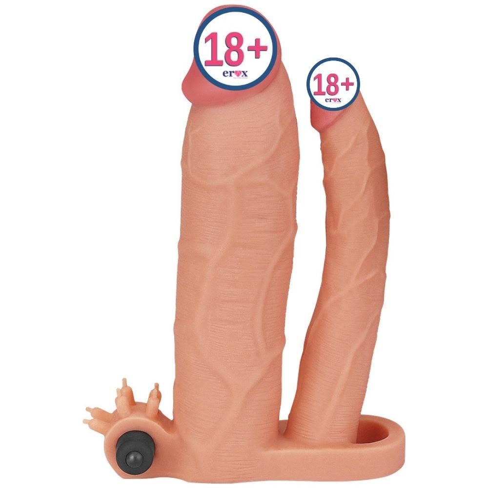 Lovetoy Pleasure X Tender 7.6 cm Dolgulu Çift Taraflı Penis Kılıfı