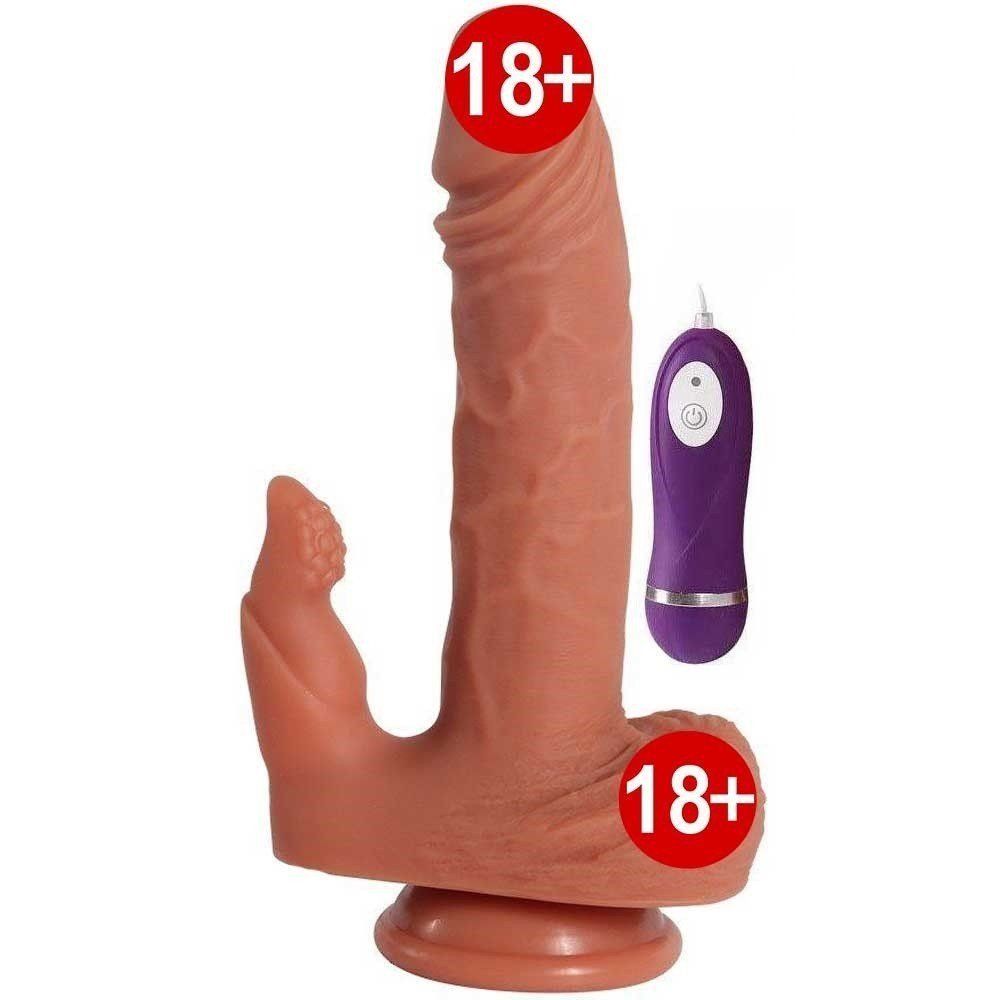 Dildo Series 10 Modlu Titreşimli Klitoris Uyarıcılı 19 Cm Realistik Penis