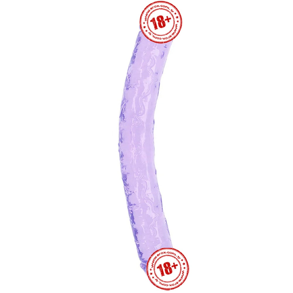Doc Johnson Crystal Jellies 30 Cm Çift Taraflı Realistik Jel Penis-Mor