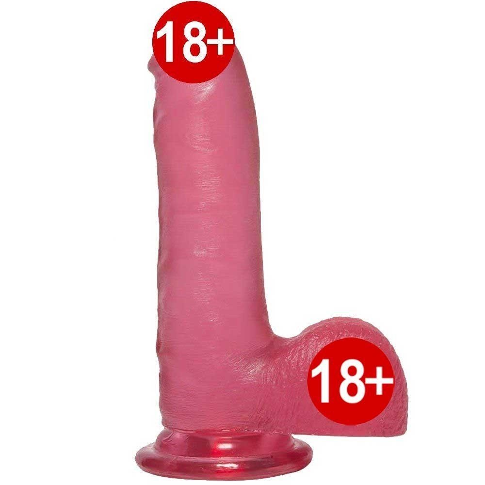 Doc Johnson Crystal Jellies 18 Cm Thin Cock With Balls Pink
