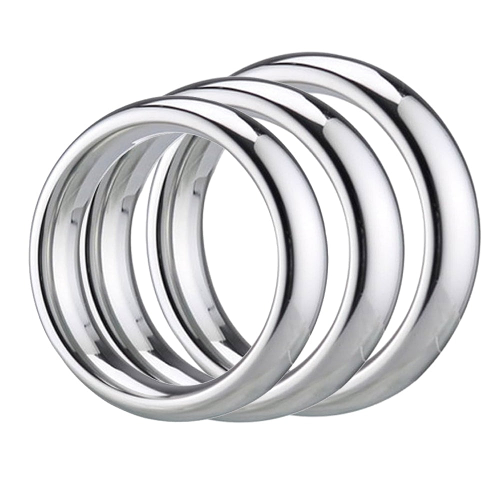 Calexotics Silver Ring 3 Piece Set Metal Penis Halkası Seti