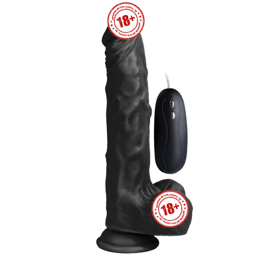 Xise Dildo Series Victory Hero 24 cm Titreşimli Realistik Penis XS-WBC10005-Black