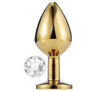 Erox Gold Small Beyaz Kristal Taşlı Metal Anal Plug